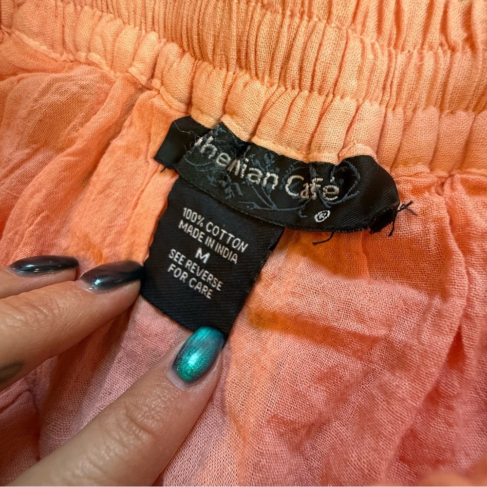 ❌SOLD🏷️Vintage Coral Ombre Crochet Maxi Skirt Size Medium - Picture 7 of 7